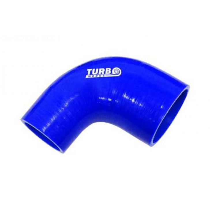 Силіконовий патрубок TurboWorks перехід 90гр Blue 45-63 mm